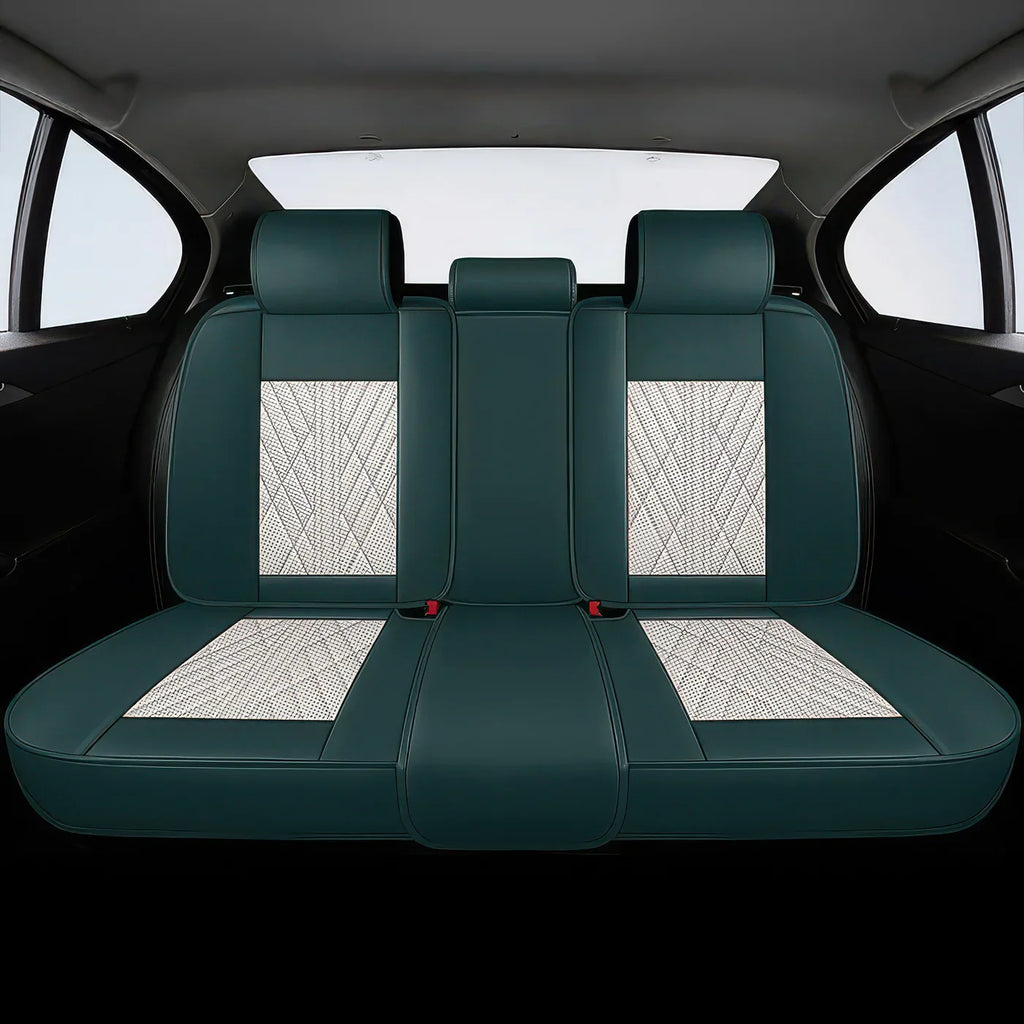 2pcs Beige & Blue Prestige Car Seat Covers / Waterproof