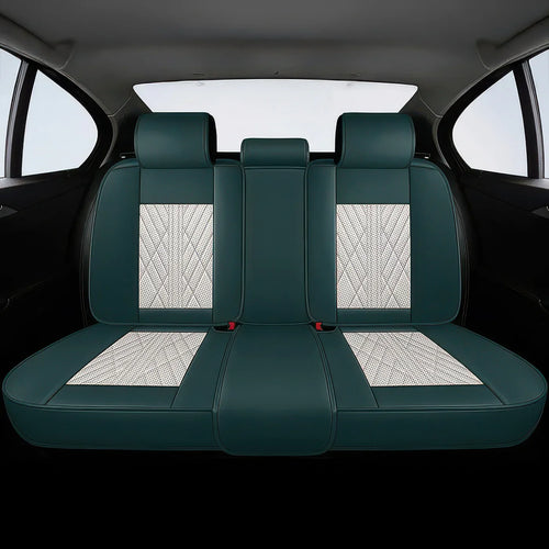 2pcs Beige & Blue Prestige Car Seat Covers / Waterproof