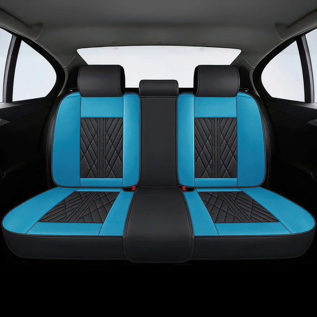 2pcs Black & Blue Prestige Car Seat Covers / Waterproof
