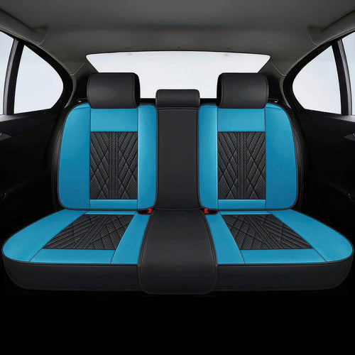 2pcs Black & Blue Prestige Car Seat Covers / Waterproof