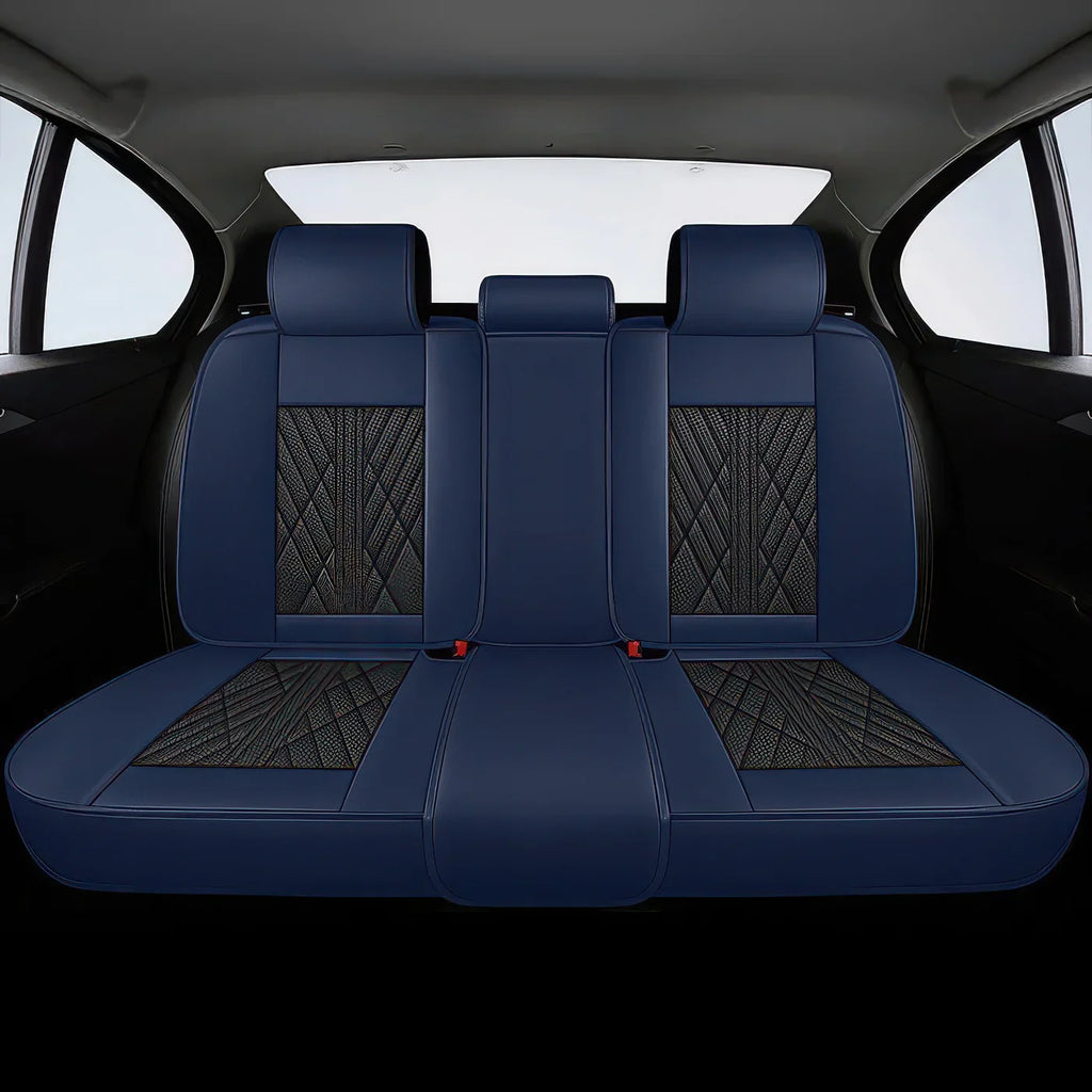 2pcs Black & Navy Prestige Car Seat Covers / Waterproof