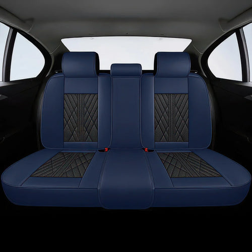 2pcs Black & Navy Prestige Car Seat Covers / Waterproof