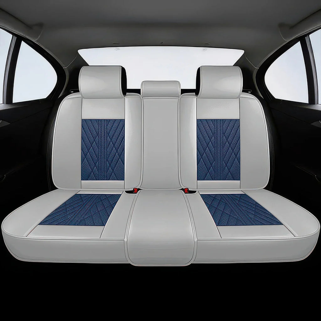 2pcs Blue & Gray Car Seat Covers / Waterproof