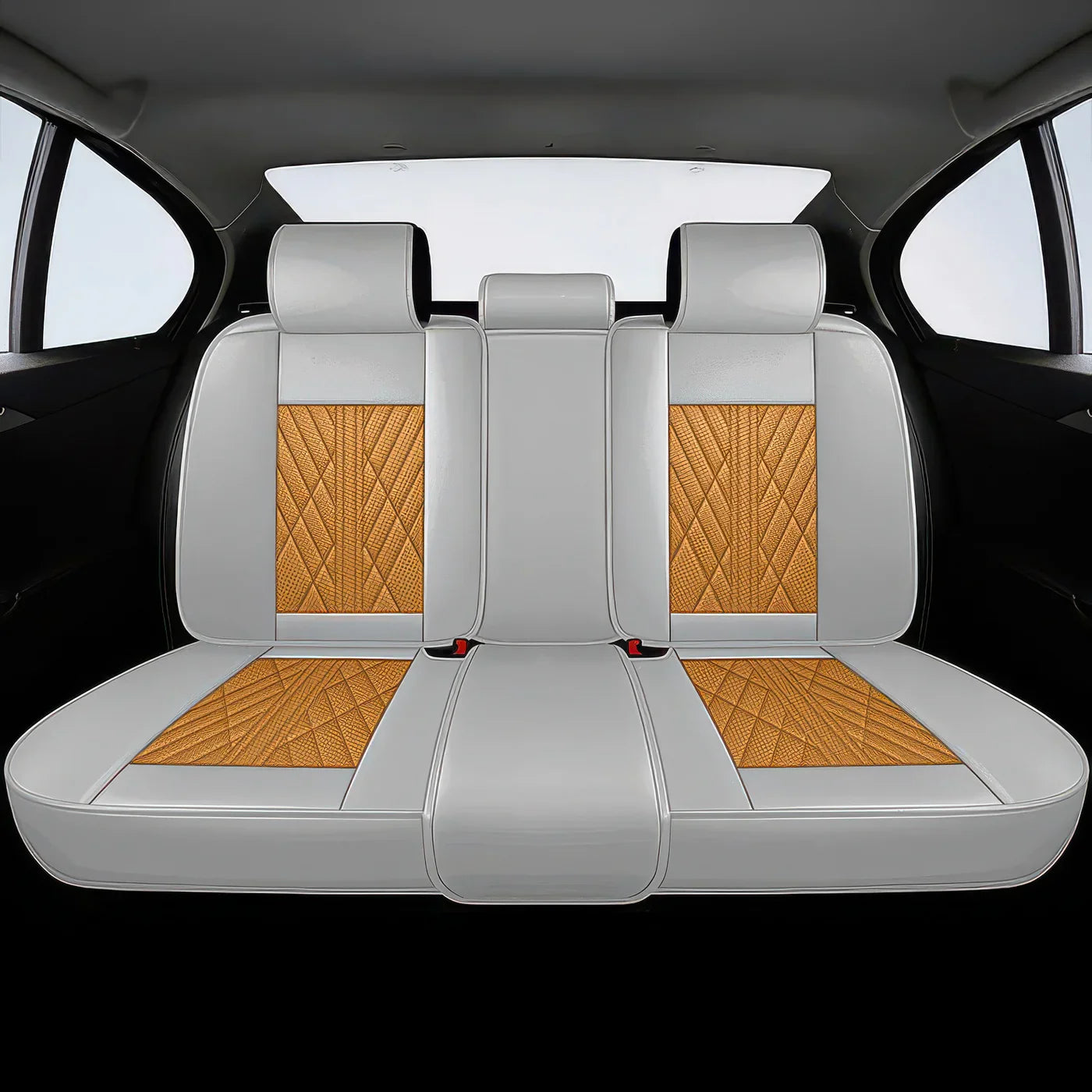 2pcs Brown & Gray Prestige Car Seat Covers / Waterproof
