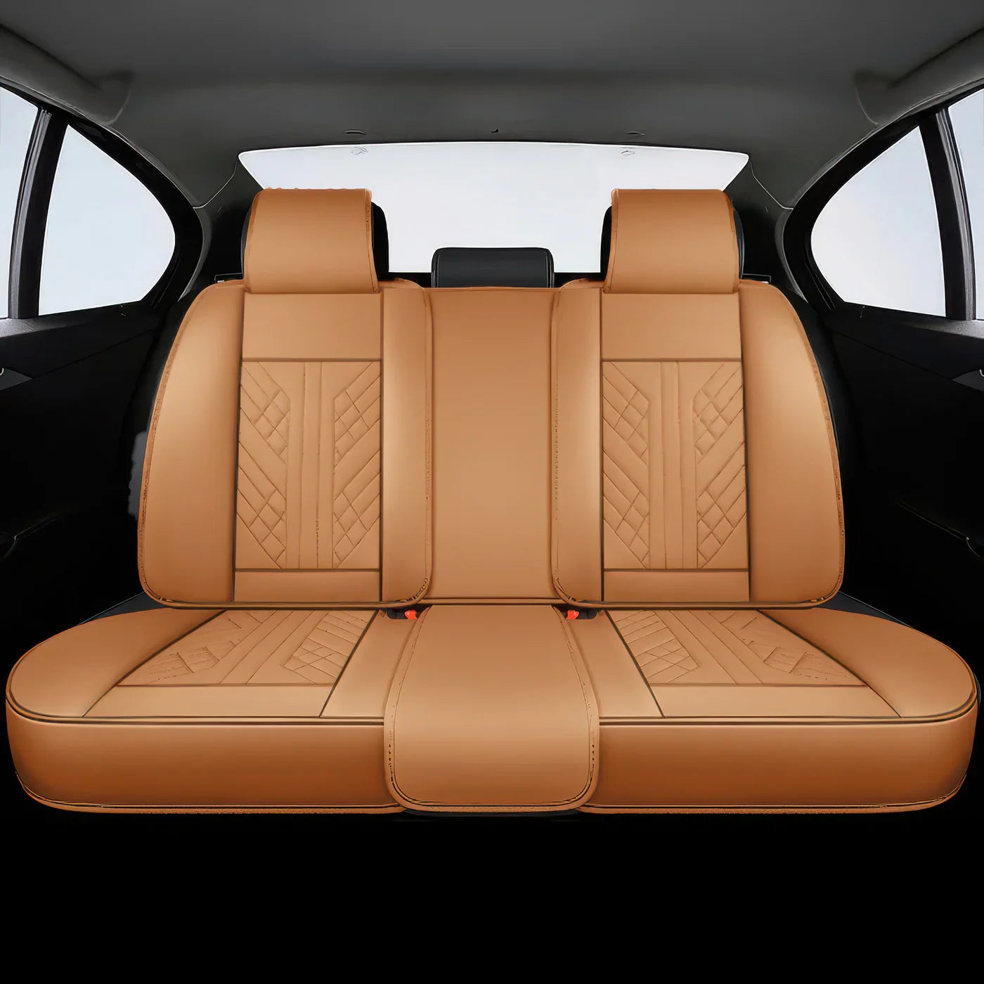 2pcs Brown Car Seat Covers / Waterproof