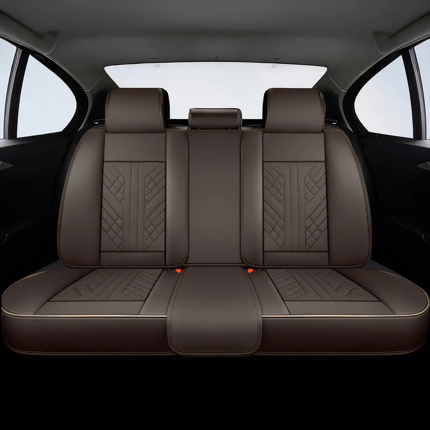 2pcs Coffee Car Seat Covers / Waterpoof