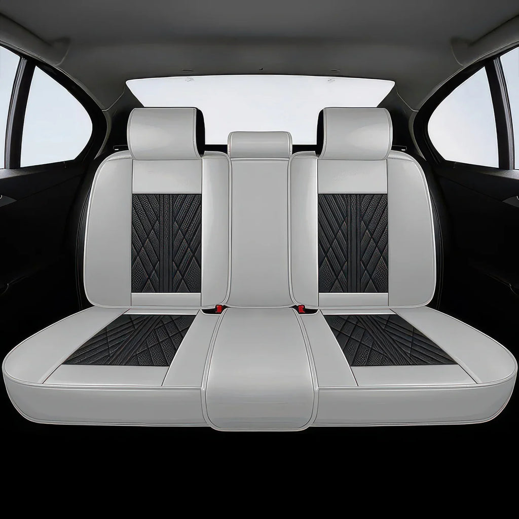 2pcs Gray & Black Prestige Car Seat Covers / Waterproof