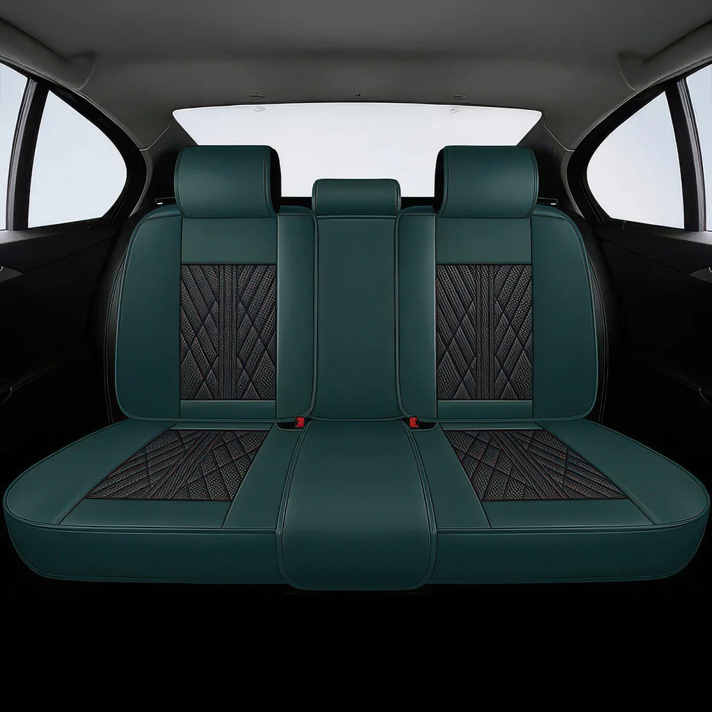 2pcs Green & Black Prestige Car Seat Covers / Waterproof