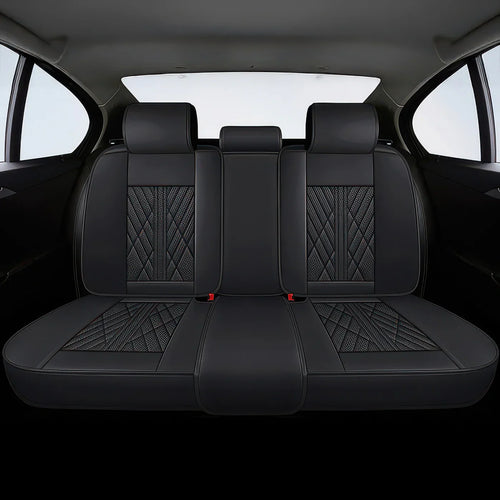2pcs Black & Gray Prestige Car Seat Covers / Waterproof
