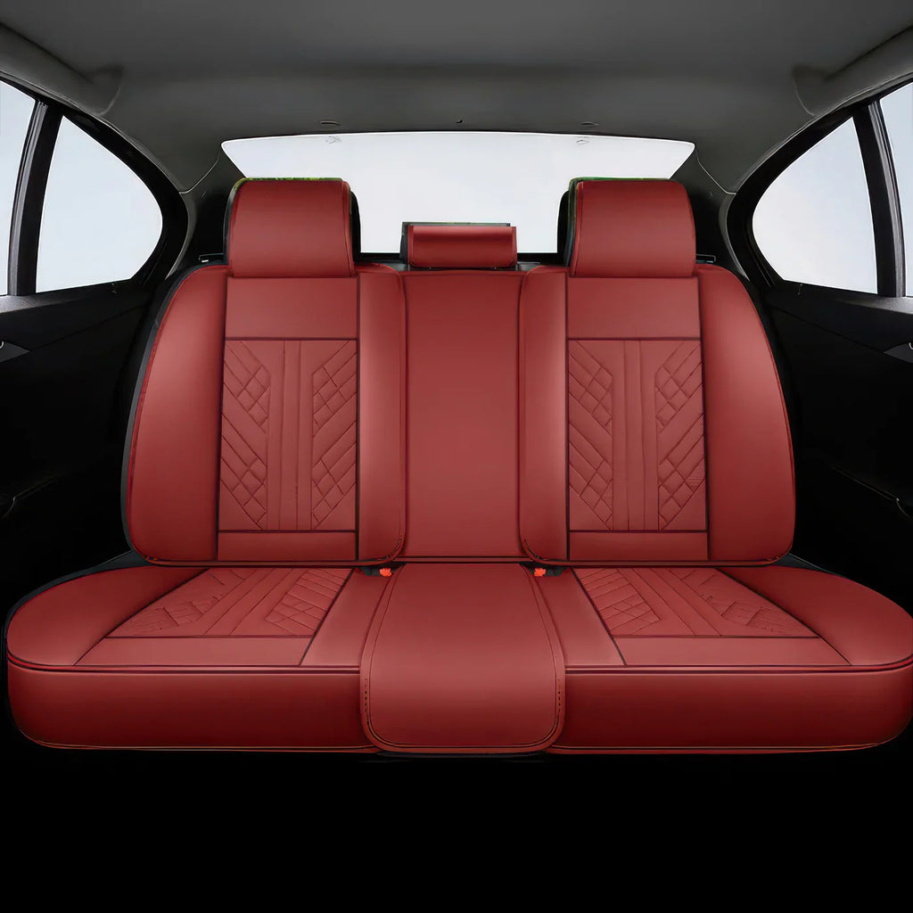 2pcs Wine Red Car Seat Covers / Waterproof